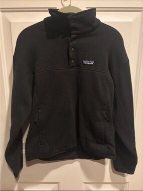 Patagonia Black Snap-Placket Fleece Pullover